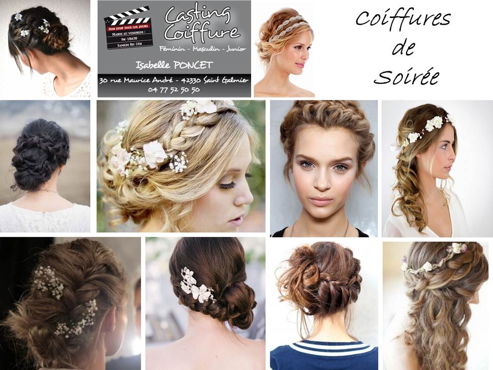 Chignons et coiffures de mariée réalisés au salon